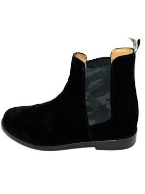 Duke + Dexter Stealth Chelsea Boots Sz UK 8 US 9 Black Suede Handmade In England